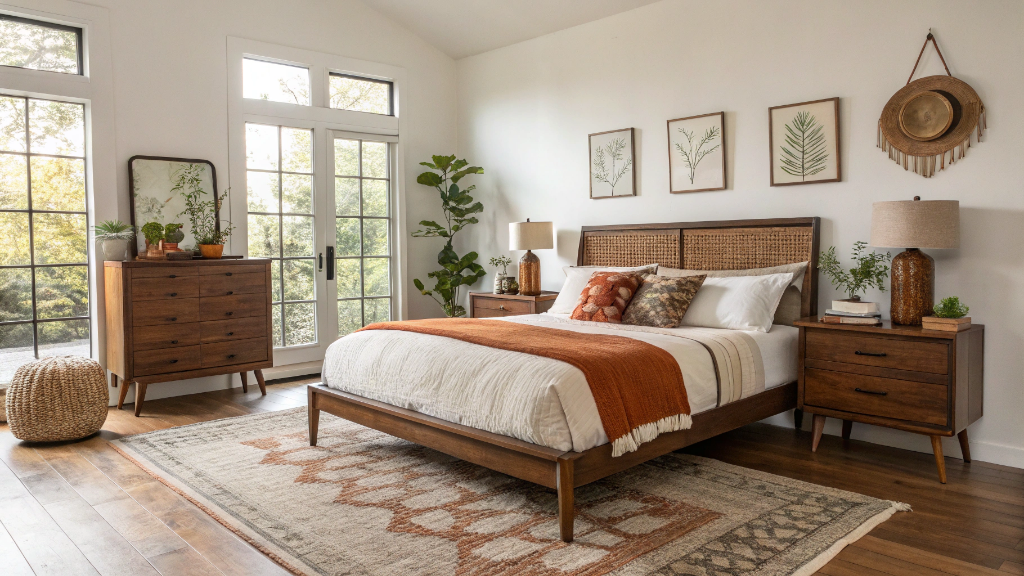 Boho Mid Century Modern Bedroom: How to Mix Clean Lines With Cozy Texture