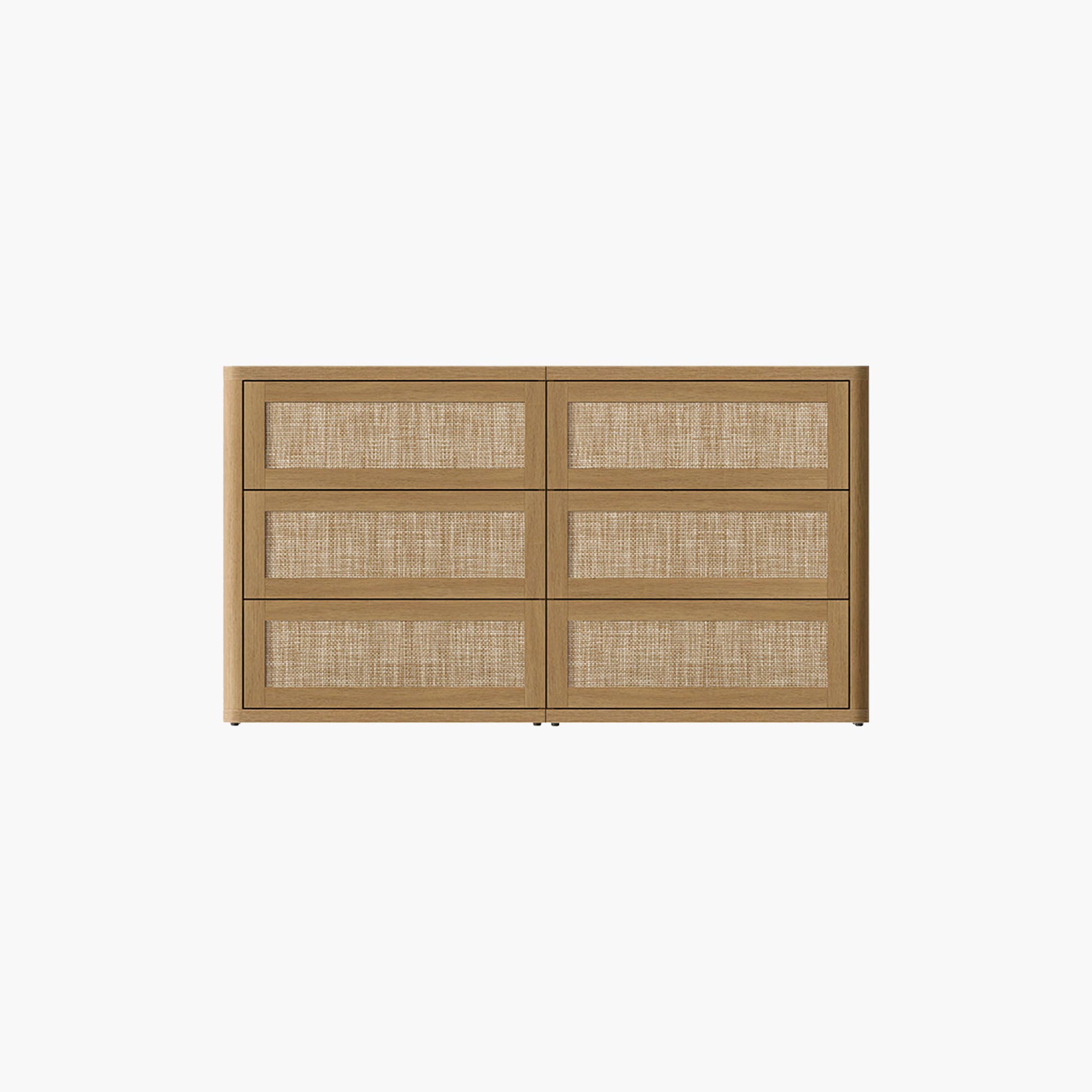Zura Modern Rattan 6 Drawers Dresser, Sectional Design Zura Modern Rattan 6 Drawers Dresser, Sectional Design