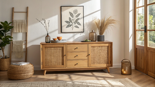 How to Style a Rattan Sideboard in Your Living Room