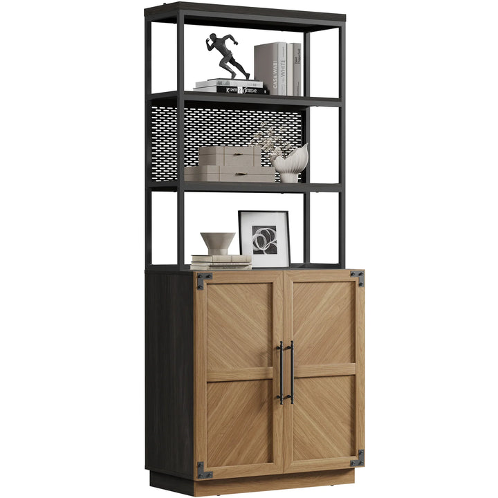 Willow 2 Doors Bookshelf, 75.3 Inch Tall