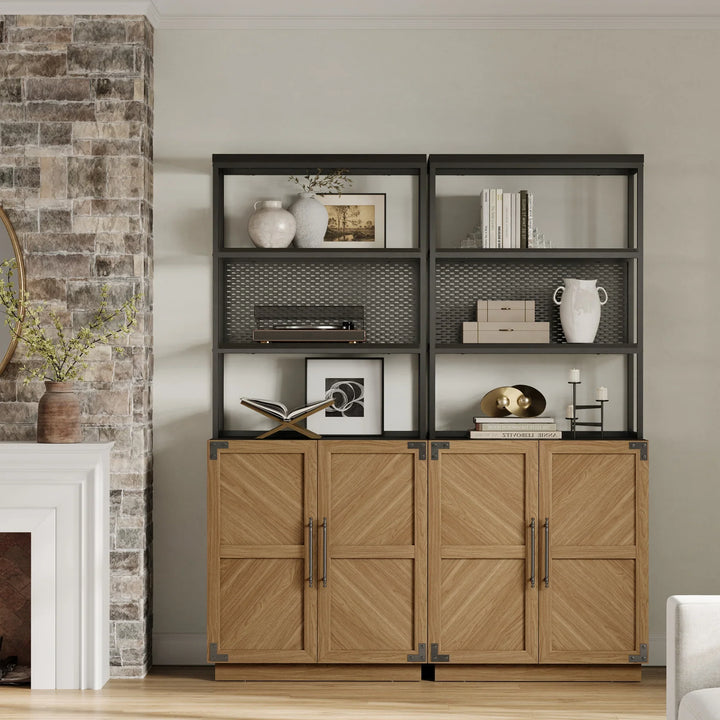 Willow 2 Doors Bookshelf, 75.3 Inch Tall