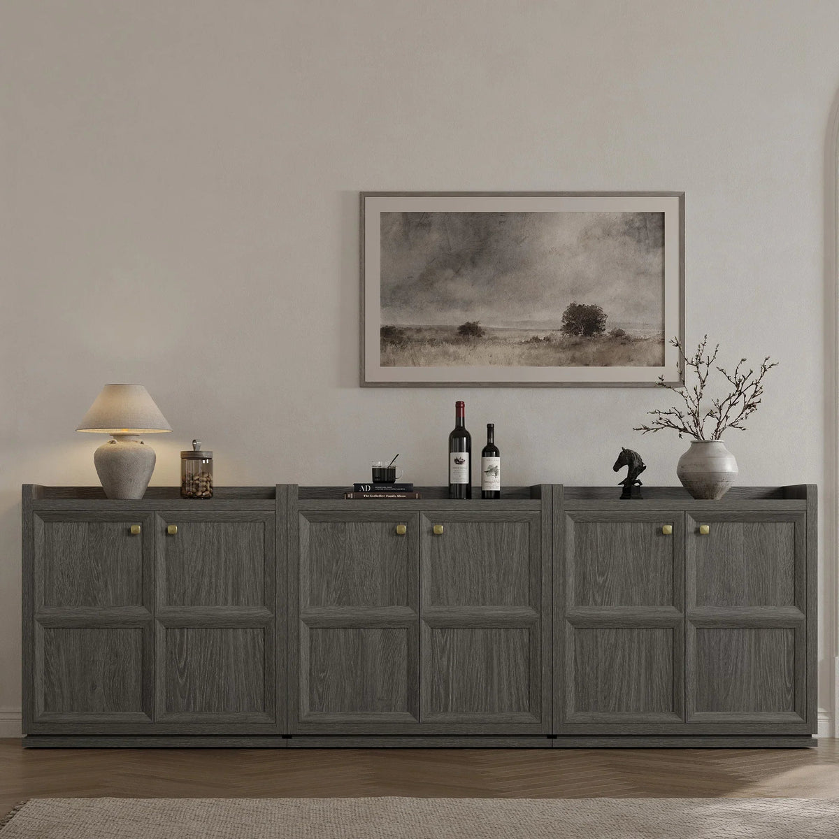 Helio Sideboard Cabinet, Set of 3
