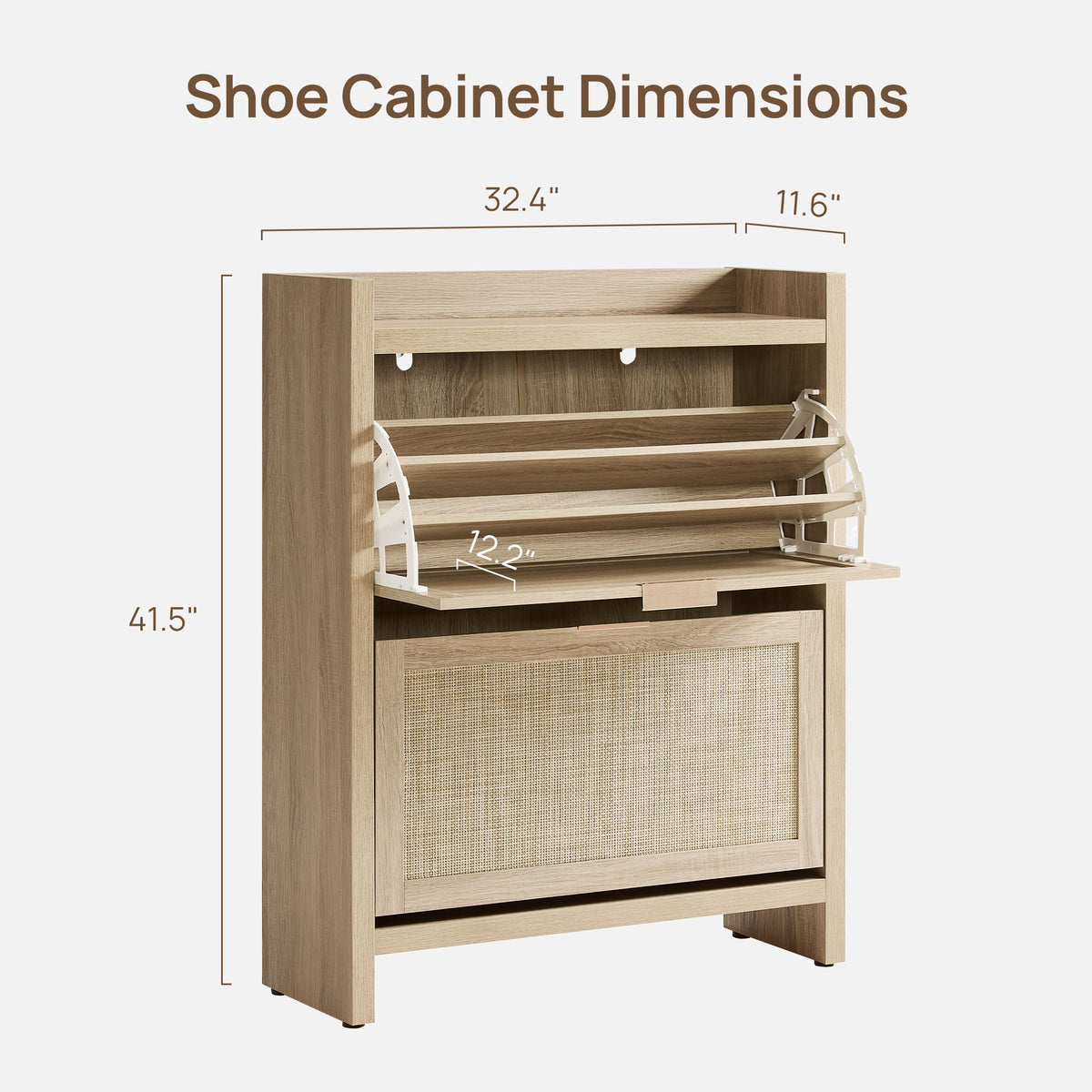 Savanna Shoe Cabinet with 2 Flip Drawers, Set of 2