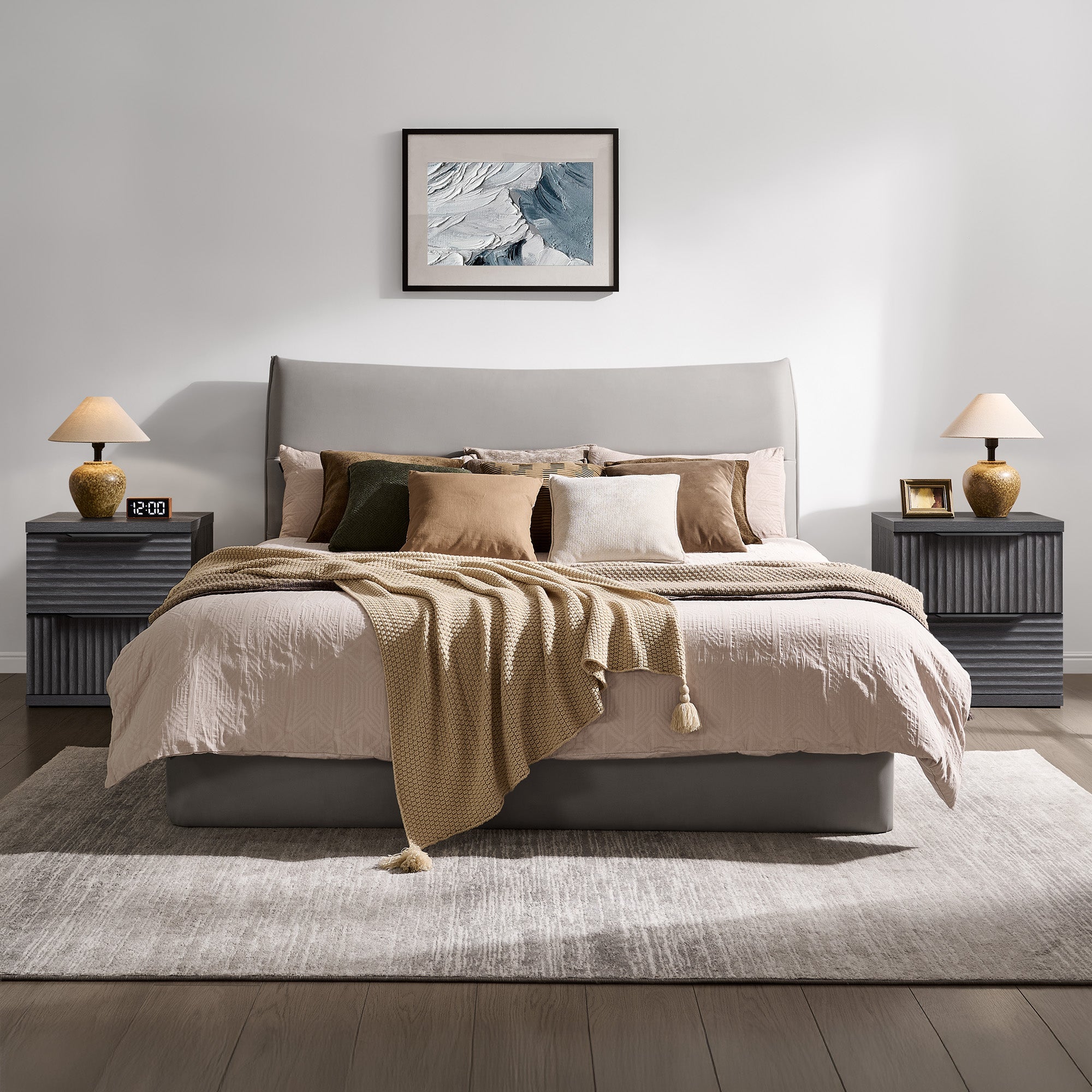 Stria Large 9-Drawer Dresser and Nightstands Set