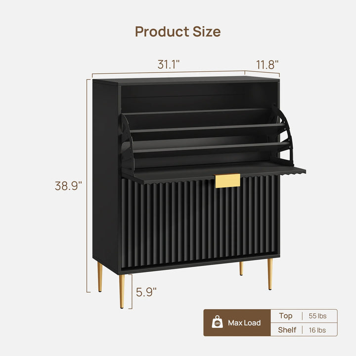 Opus 2-Tier Shoe Cabinet with Storage