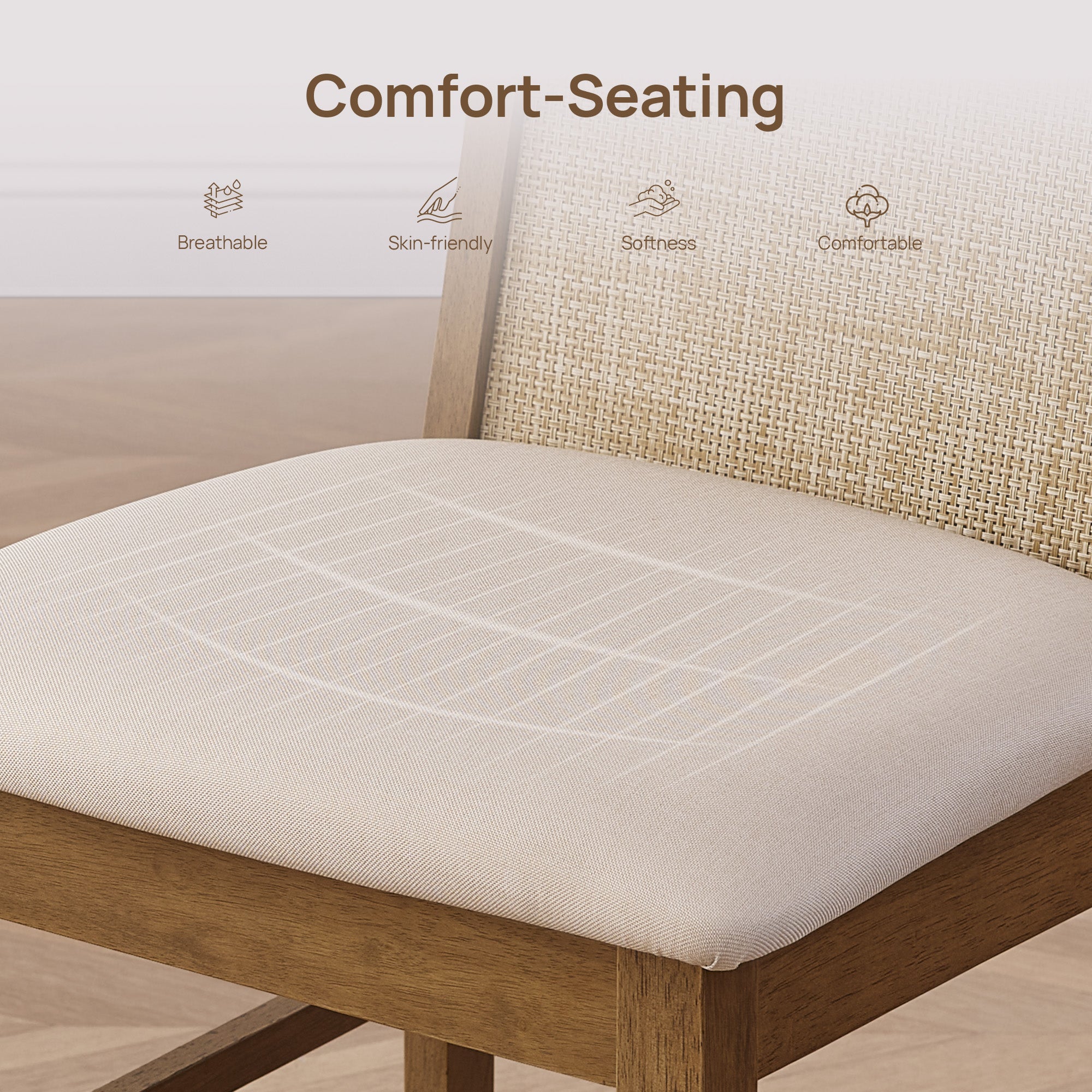 Savanna Modern Dining Chair, Solid Wood Frame