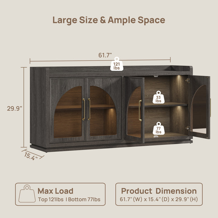 Helio Glass-Door Sideboard Cabinet