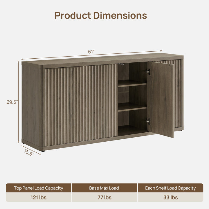 Cas 61''Wide TV Stand with Cable Management