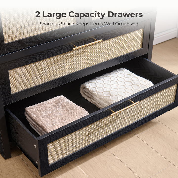 Savanna Rattan Wardrobe, 2 Drawers