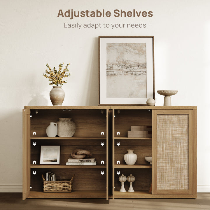 Zura Rattan Sideboards Set of 3, Sectional Design