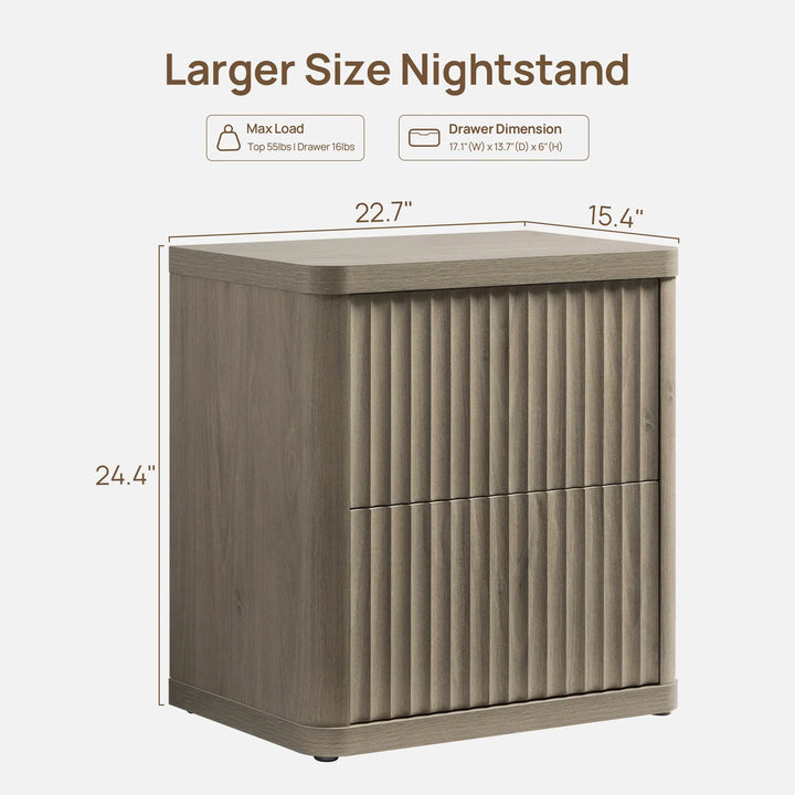 Cas Nightstand with 2 Drawers