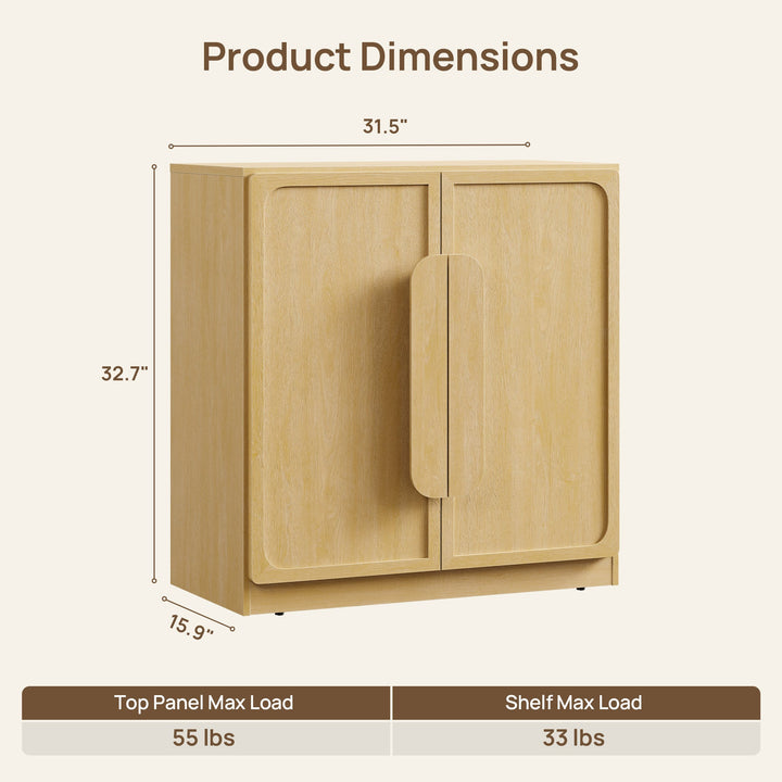 Arcus 2 Doors Sideboard Buffet Cabinet, 31.5Inch Wide - Walnut Brown - 3 Pieces