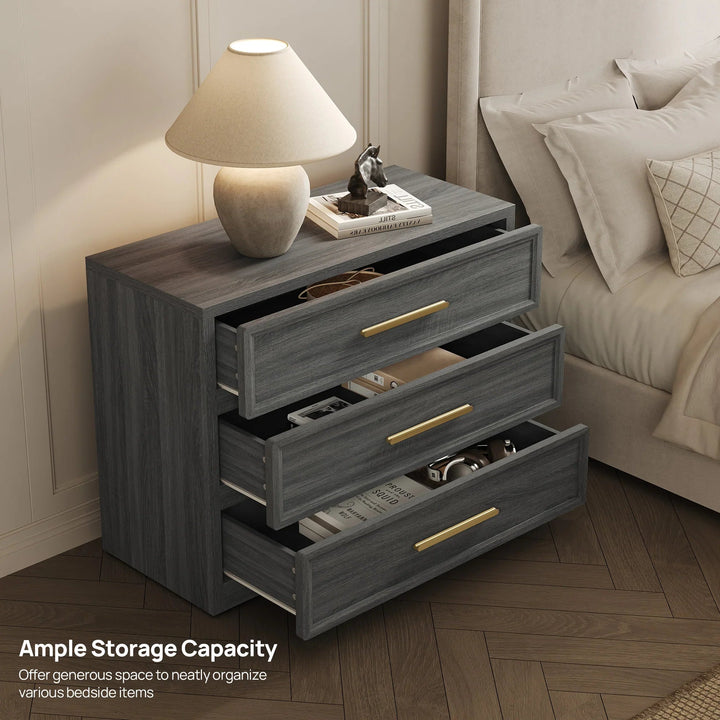 Crescent Modular 9 Drawers Dresser, 93.9 Inch Wide - Walnut Brown - 3-Piece Set