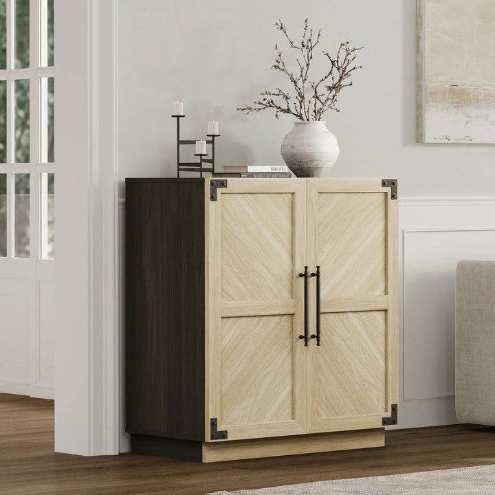 Willow Sideboard Cabinet with 2 Doors - 3 Pieces - Sand Beige