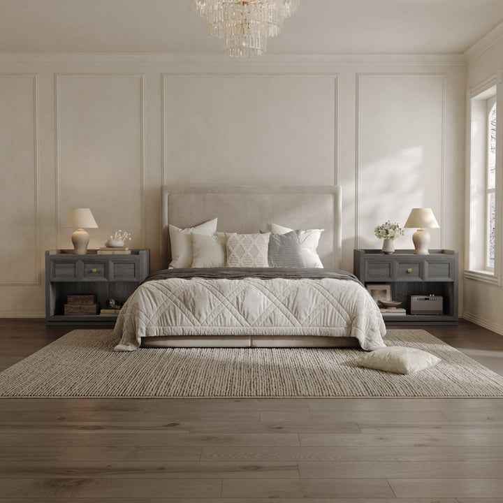 Helio 6-Drawer Dresser and Nightstands Set For Bedroom