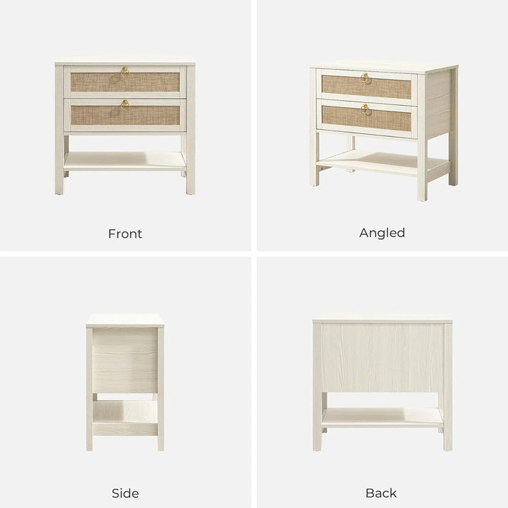 Terra White Nightstand, 25.6Inch Height