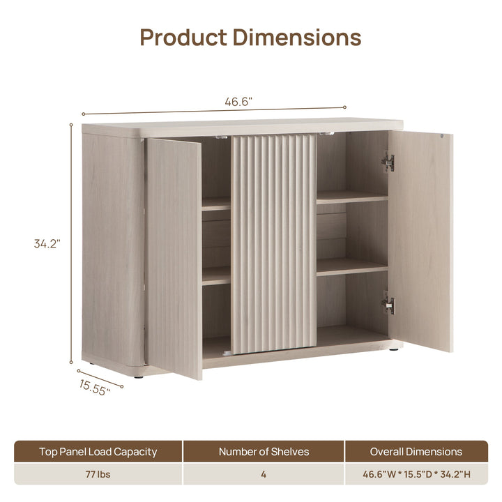 Cas Sideboard with 3 Doors - 2 Pieces - Dark Grey Alder