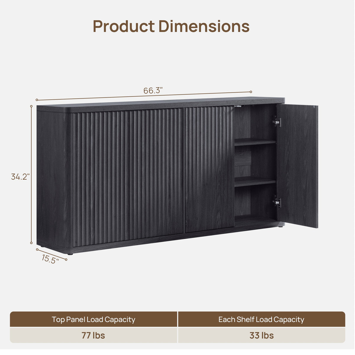 Cas Sideboards with Doors, Set of 2