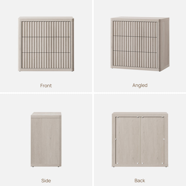 Cas Large-Size Nightstand, 3 Drawers