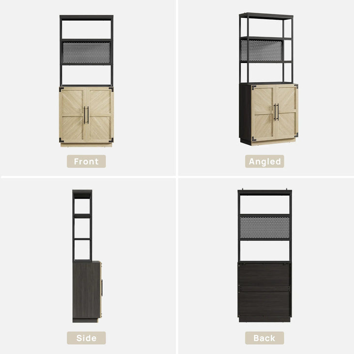 Willow 2 Doors Bookshelf, 75.3 Inch Tall