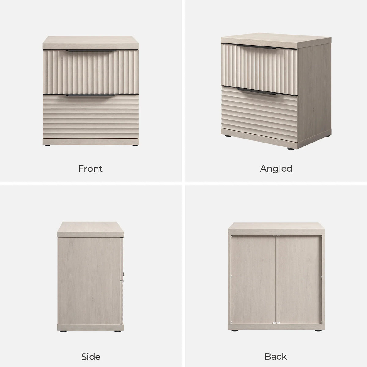 Stria Nightstand with Drawers