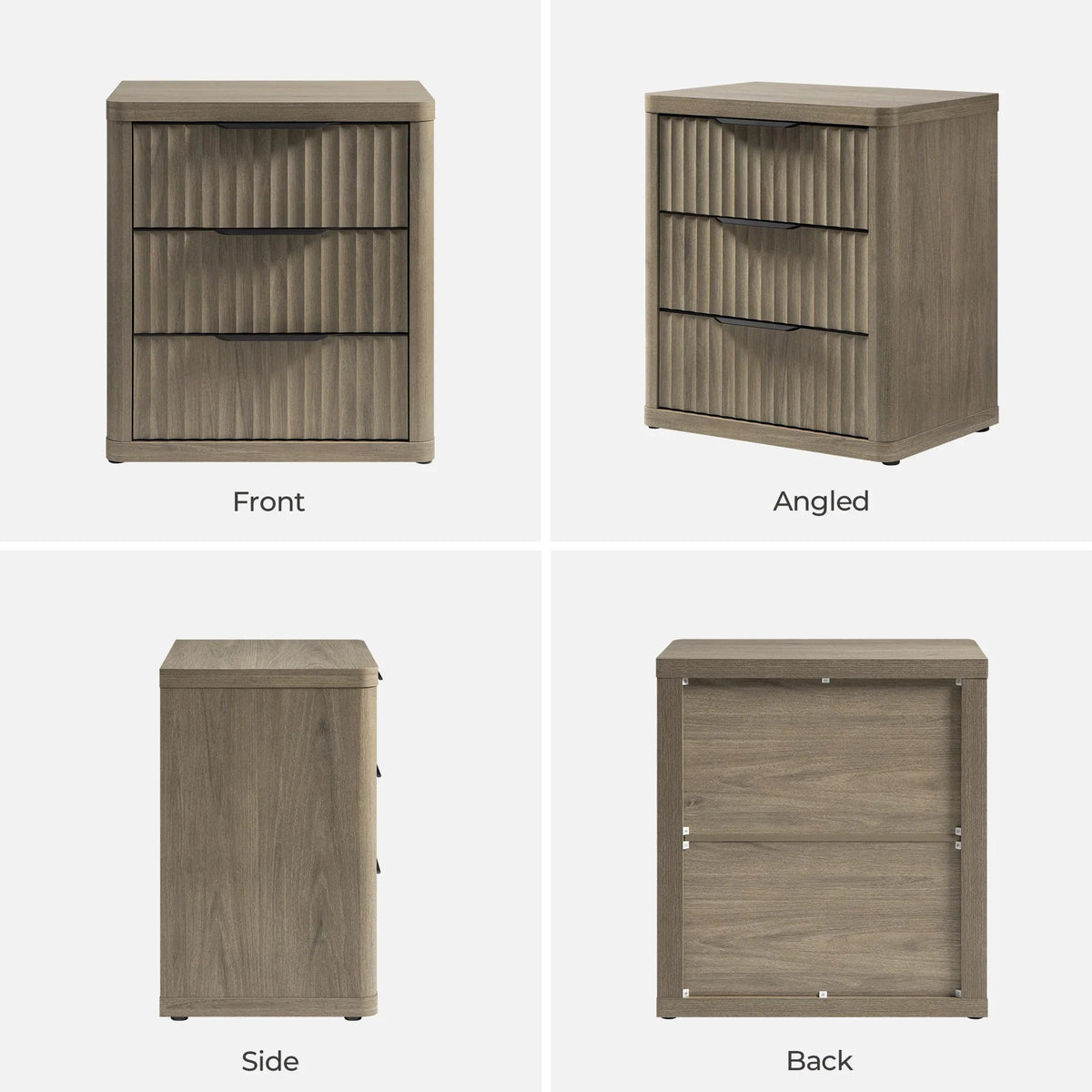 Cas Nightstands, 3 Drawers, Set of 2