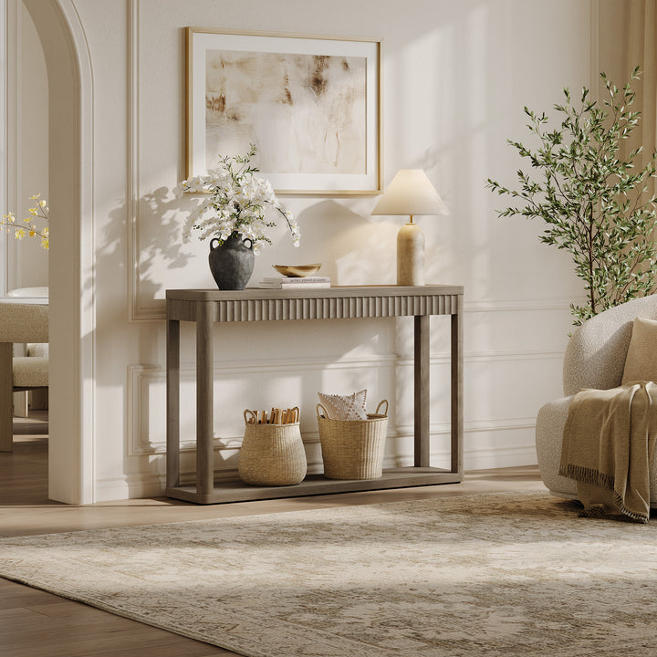 Cas Modern 2-Tier Console Table, Open Storage