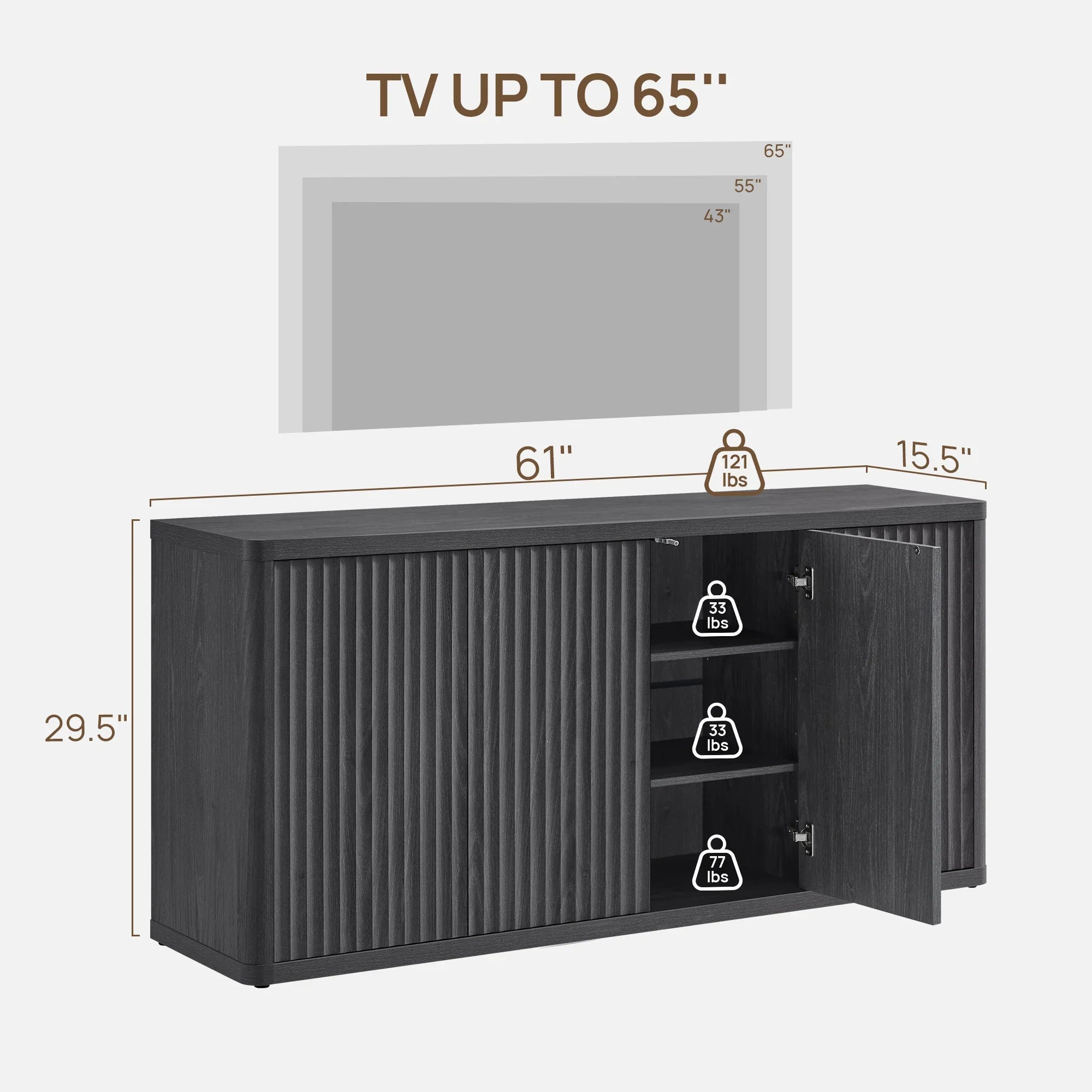 Cas TV Stand with 4 Doors