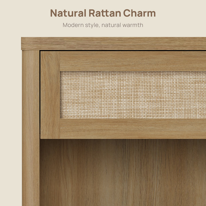 Zura Rattan Nightstand with Drawer