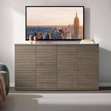 Stria Fluted TV Stand with 2 Doors, Set of 2