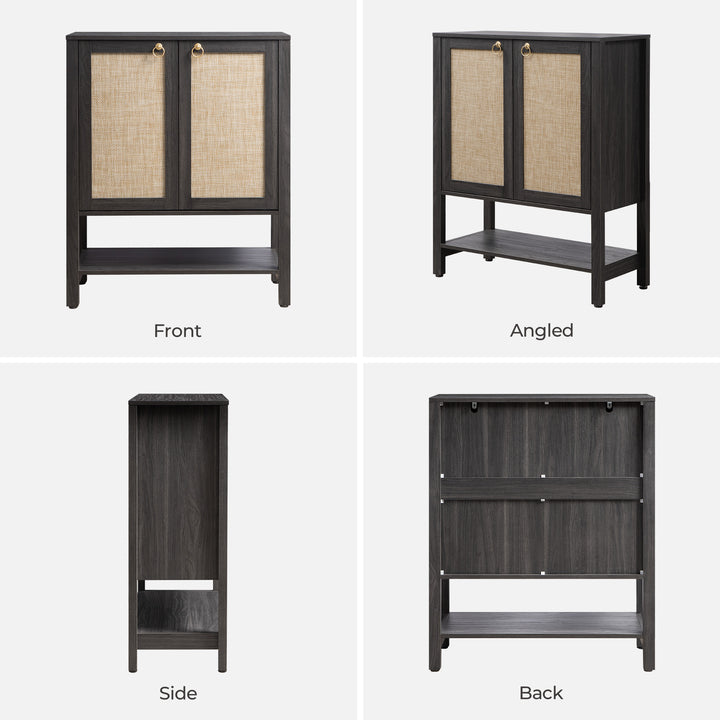 Terra Black Shoe Cabinet, 2 Doors, Set of 2