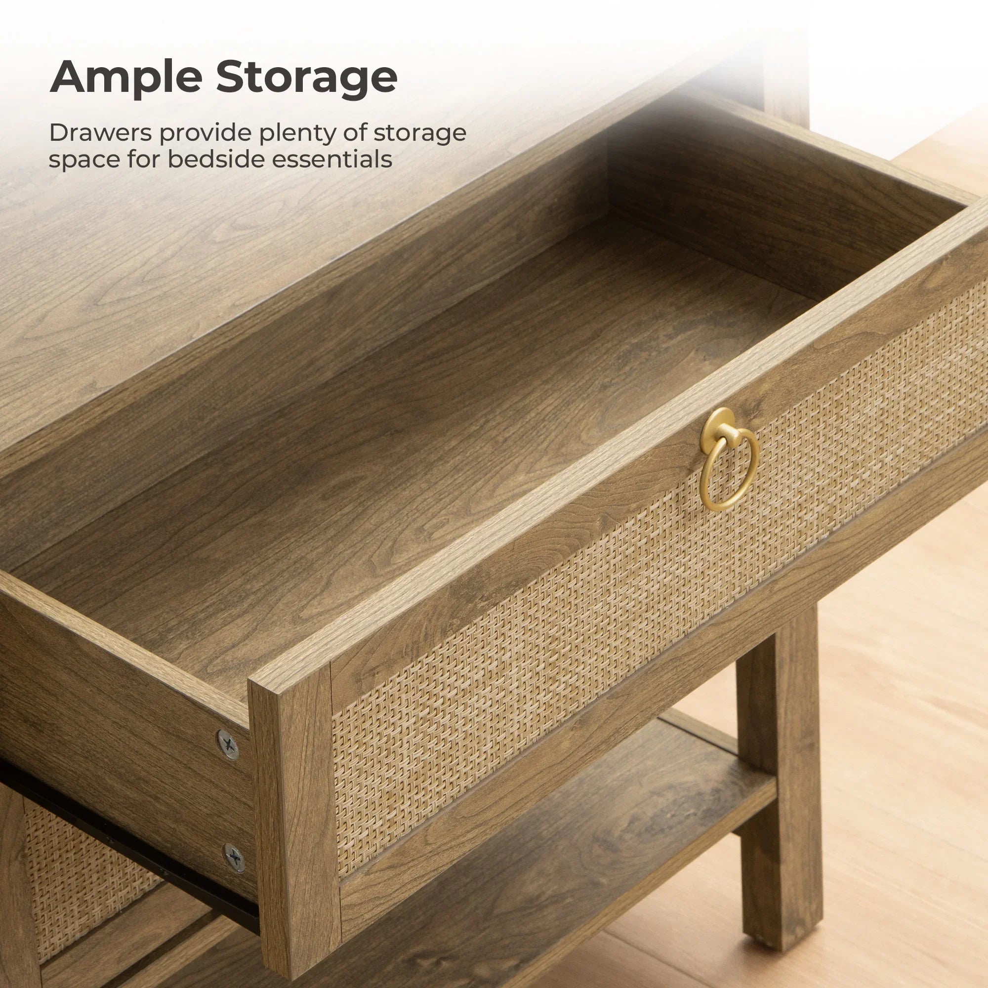 Terra 4 Doors Sideboard and 2 Drawers Nightstands Set for Living Room