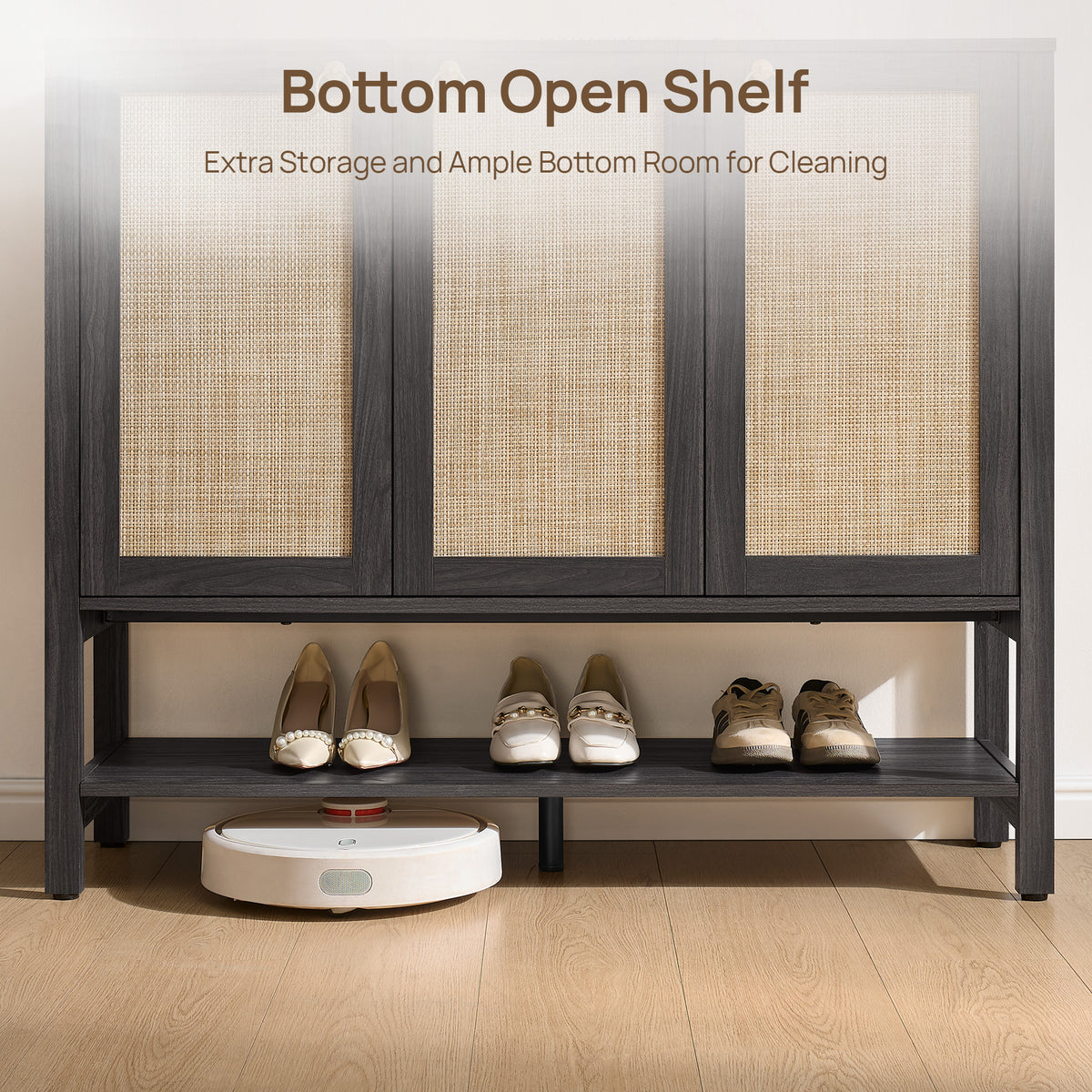 Terra Rattan Shoe Cabinet with Storage, Set of 2