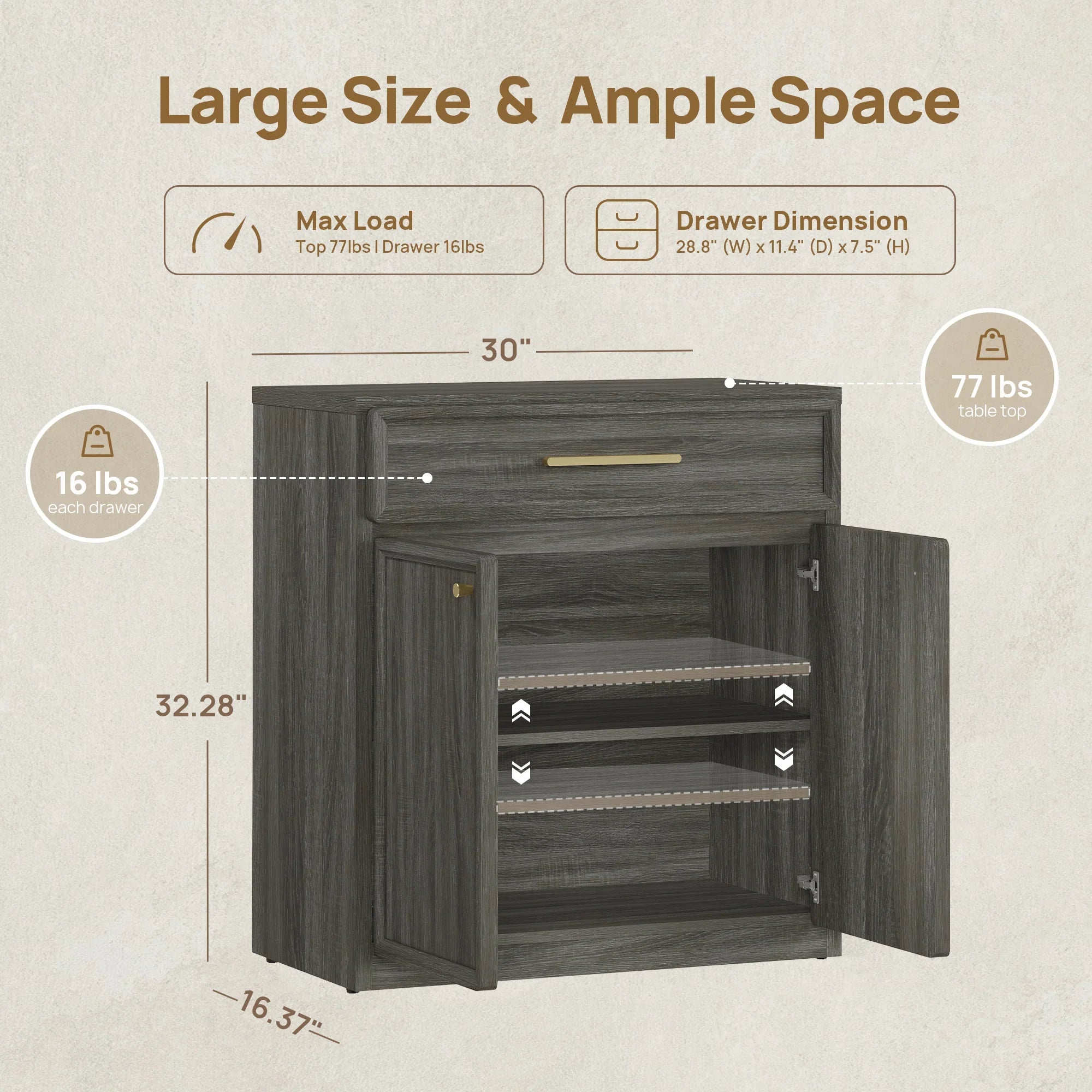 Crescent Sideboard Buffet Cabinet