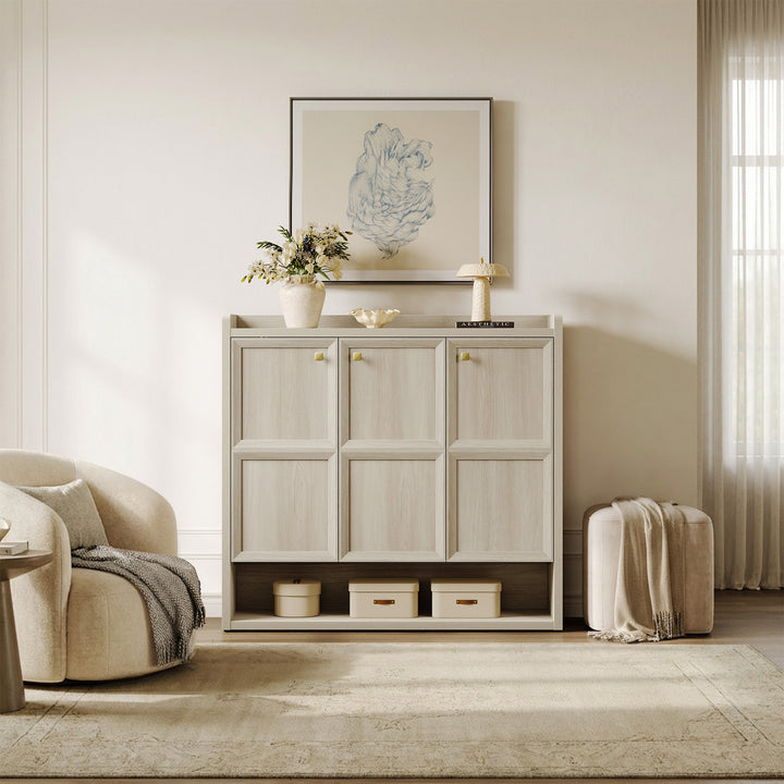 Helio 26-Pair Shoe Cabinet, 3 Doors Storage