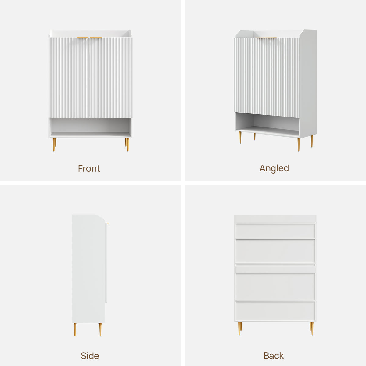 Opus White Shoe Cabinet, Set of 2