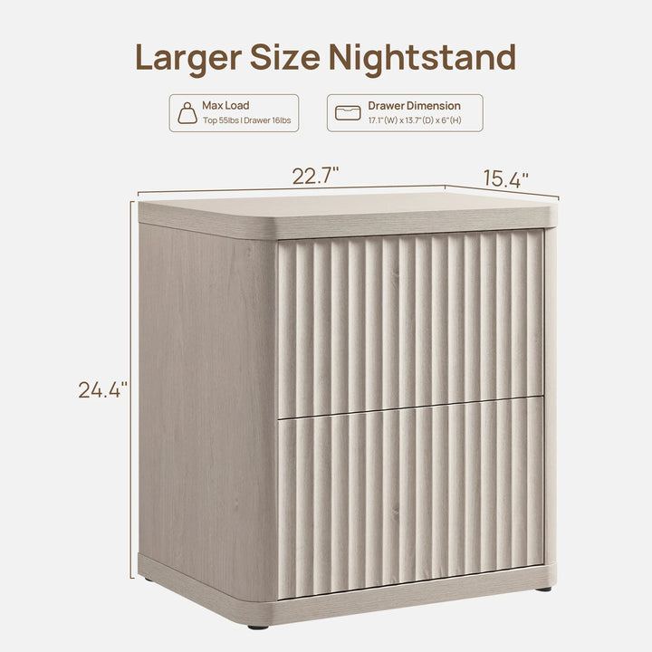 Cas 2 Drawers Nightstand for Bedroom