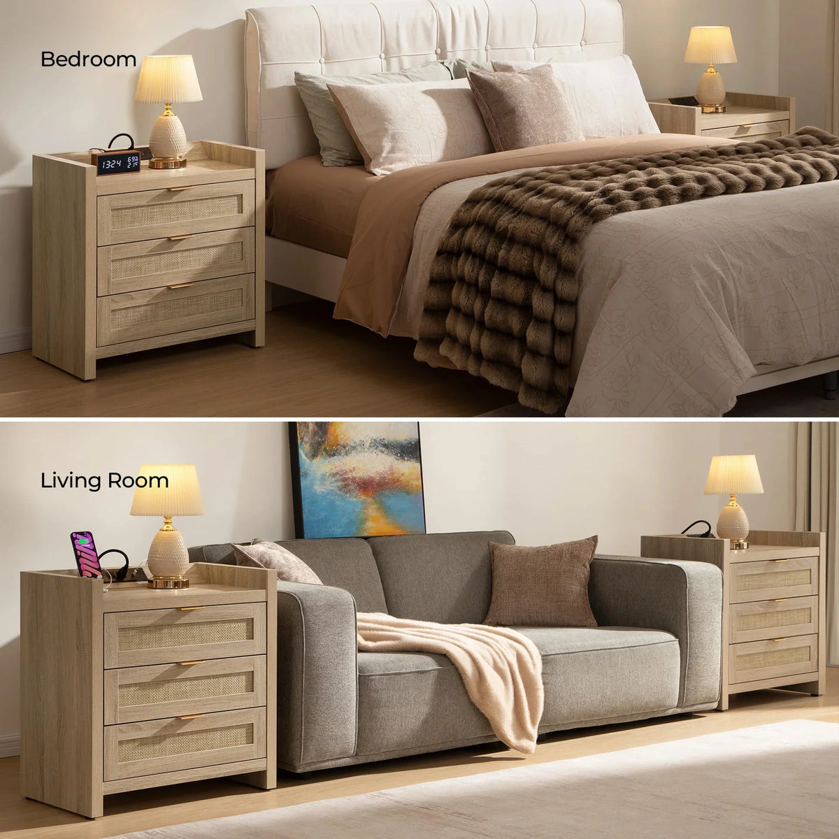 Savanna 6 Drawers Dresser and Nightstands Set