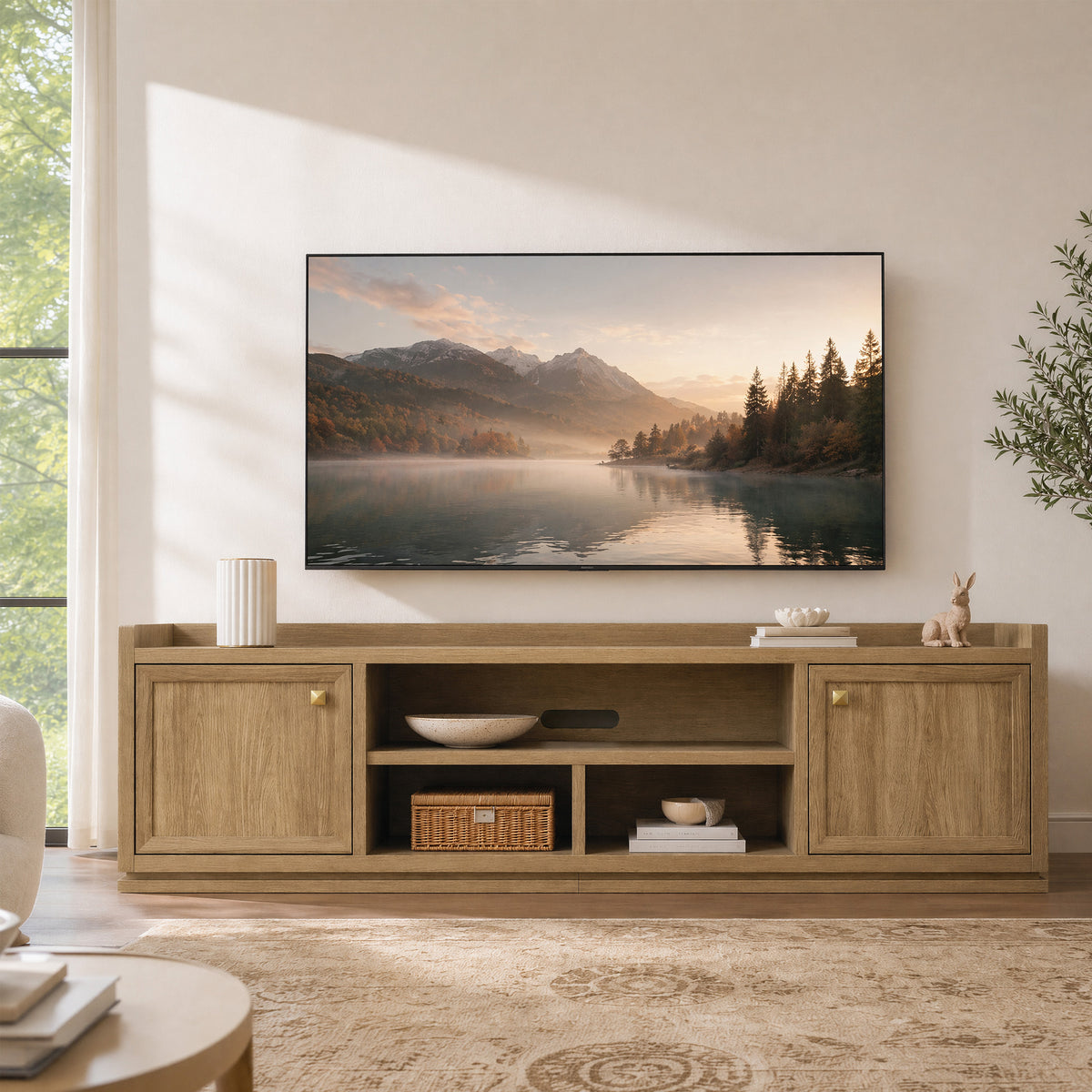 Helio Modern TV Stand with Doors