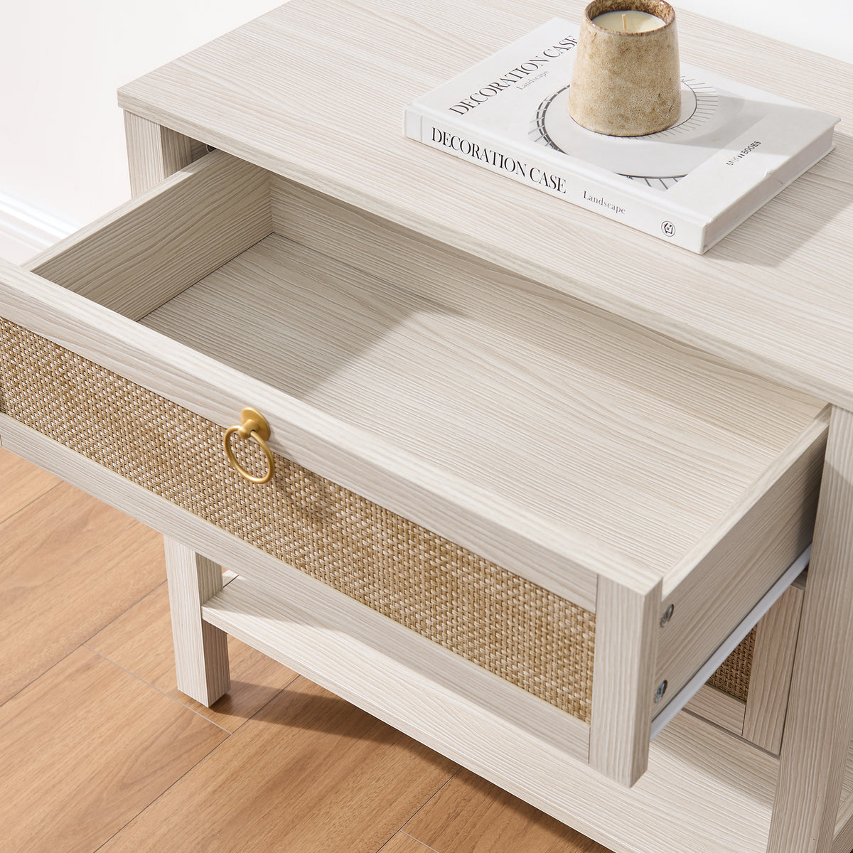 Terra White Nightstand, 25.6Inch Height