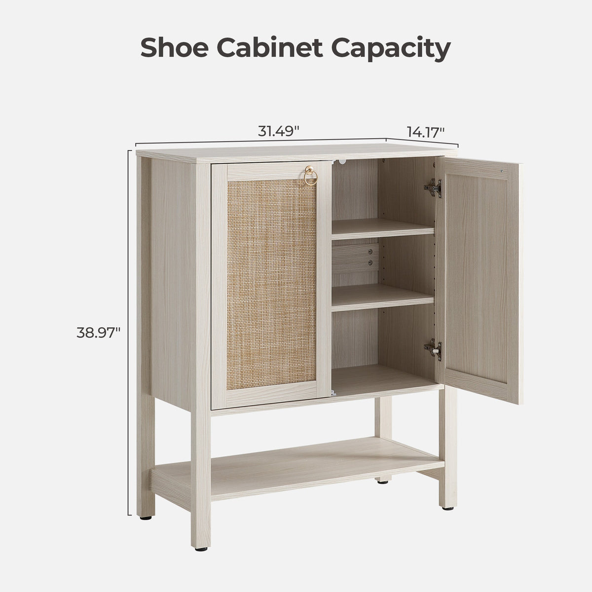 Terra Black Shoe Cabinet, 2 Doors,Set of 3