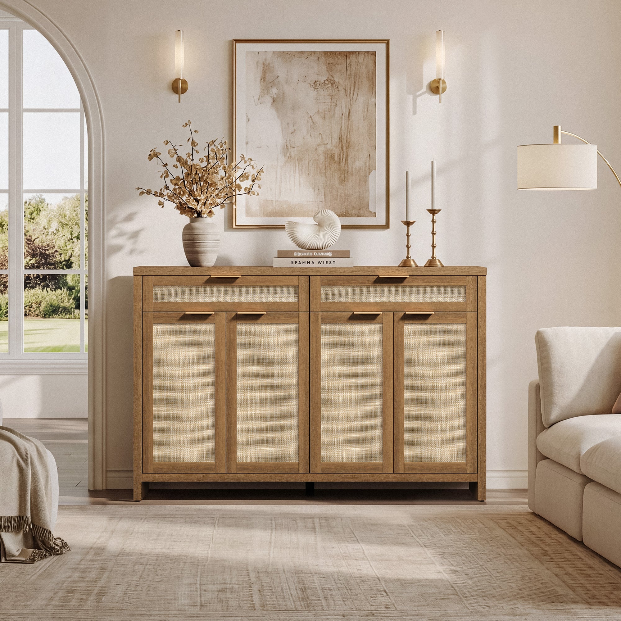 Savanna 59Inch-Wide Buffet Cabinet, Large Storage