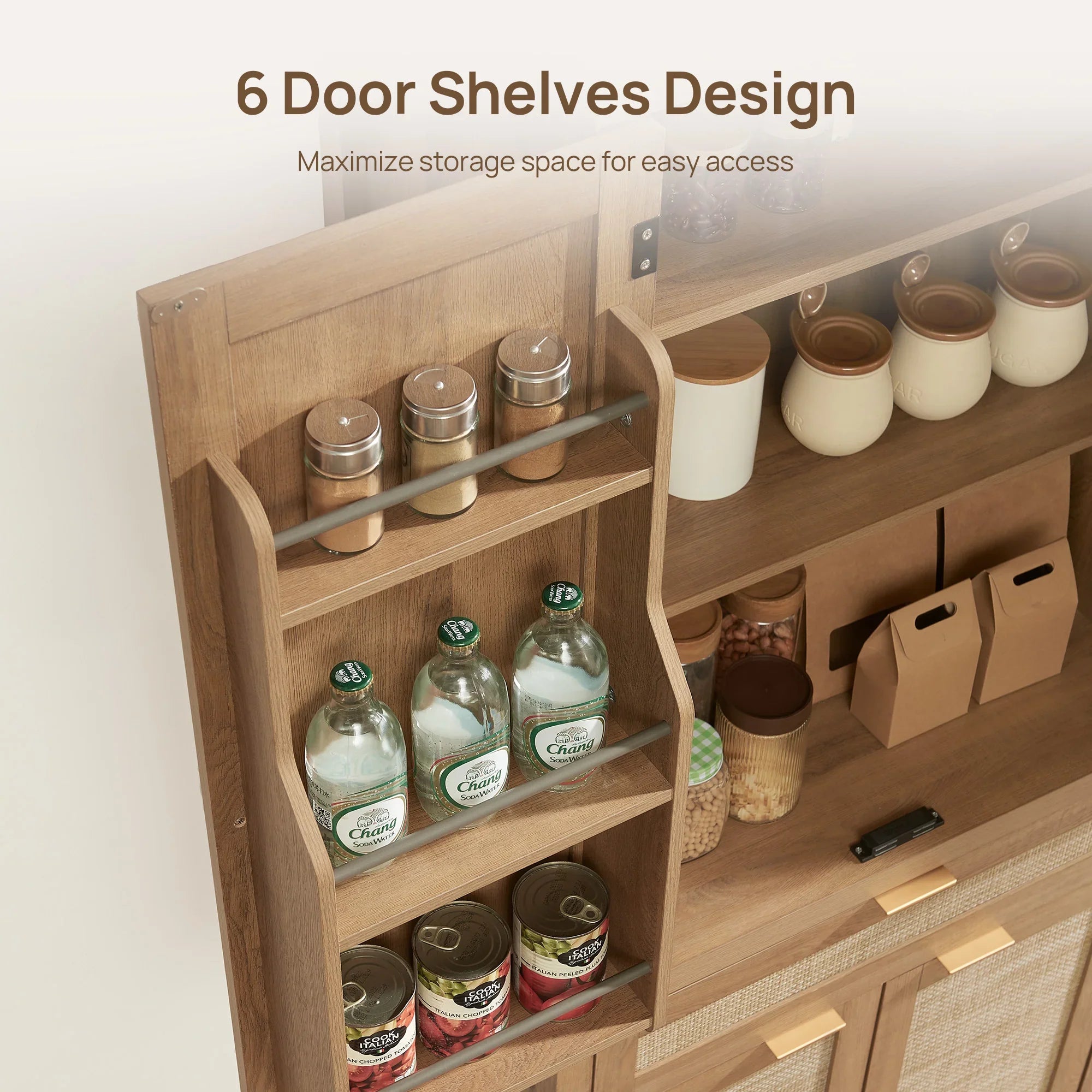 Savanna Pantry Cabinet,Rattan Door