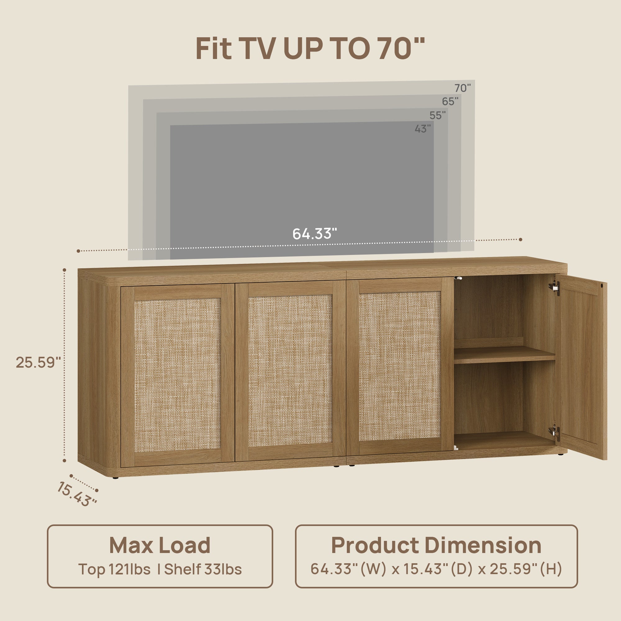 Zura Modular TV Stand up to 65Inch TV