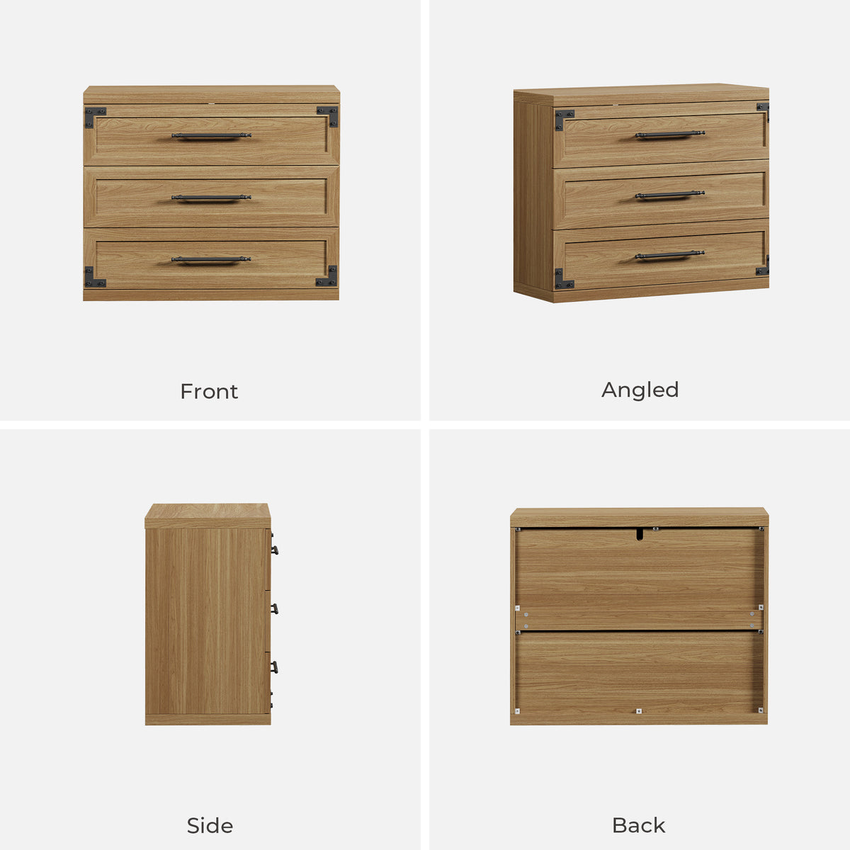 Willow Tall 3 Drawers Nightstand for Bedroom