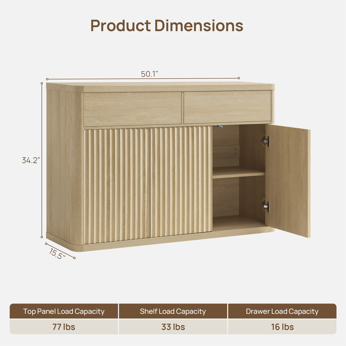 Cas Sideboard Buffet with Large Storage