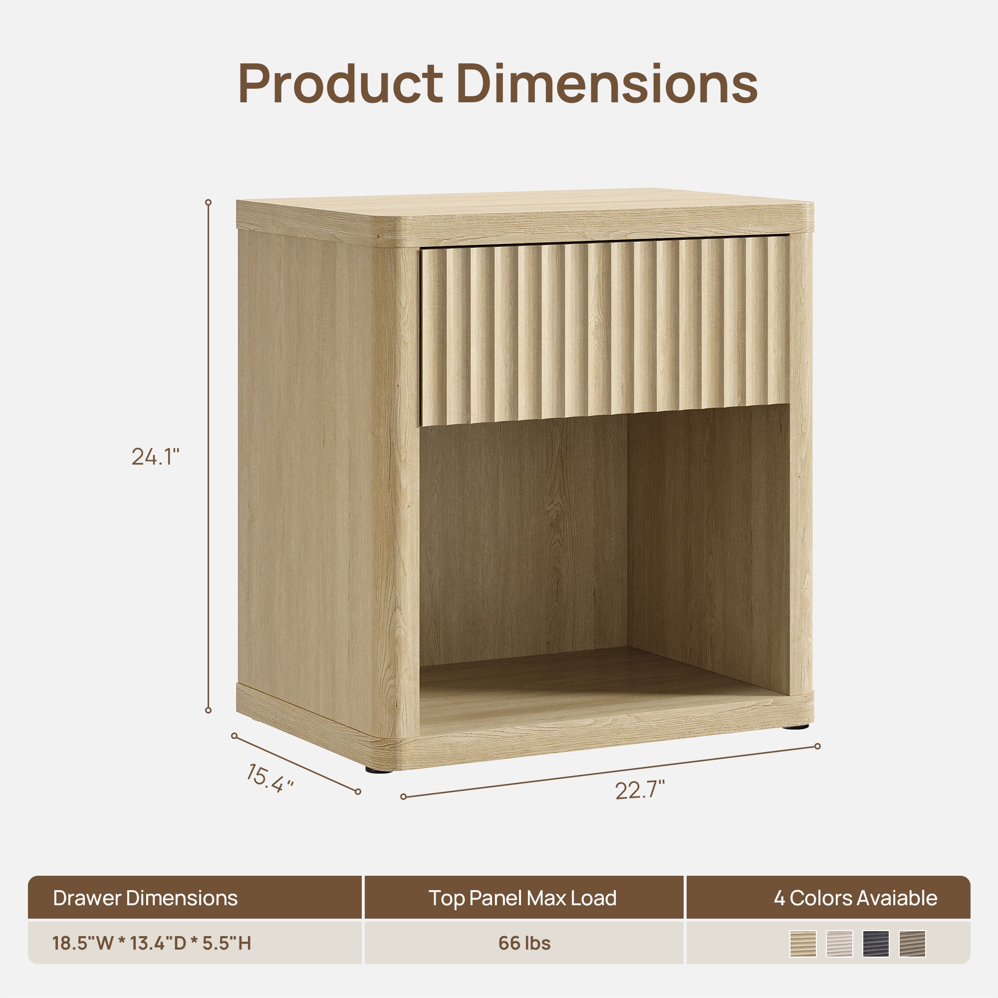 Cas Nightstand with Drawer, Bedroom Storage
