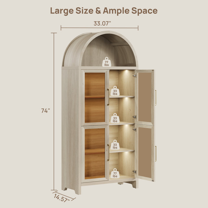 Helio Modern Glass-Door Display Cabinet