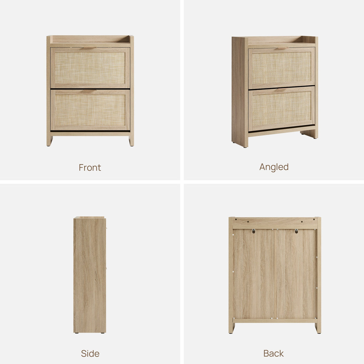 Savanna Rattan Double Flip Shoe Cabinet, Set of 2