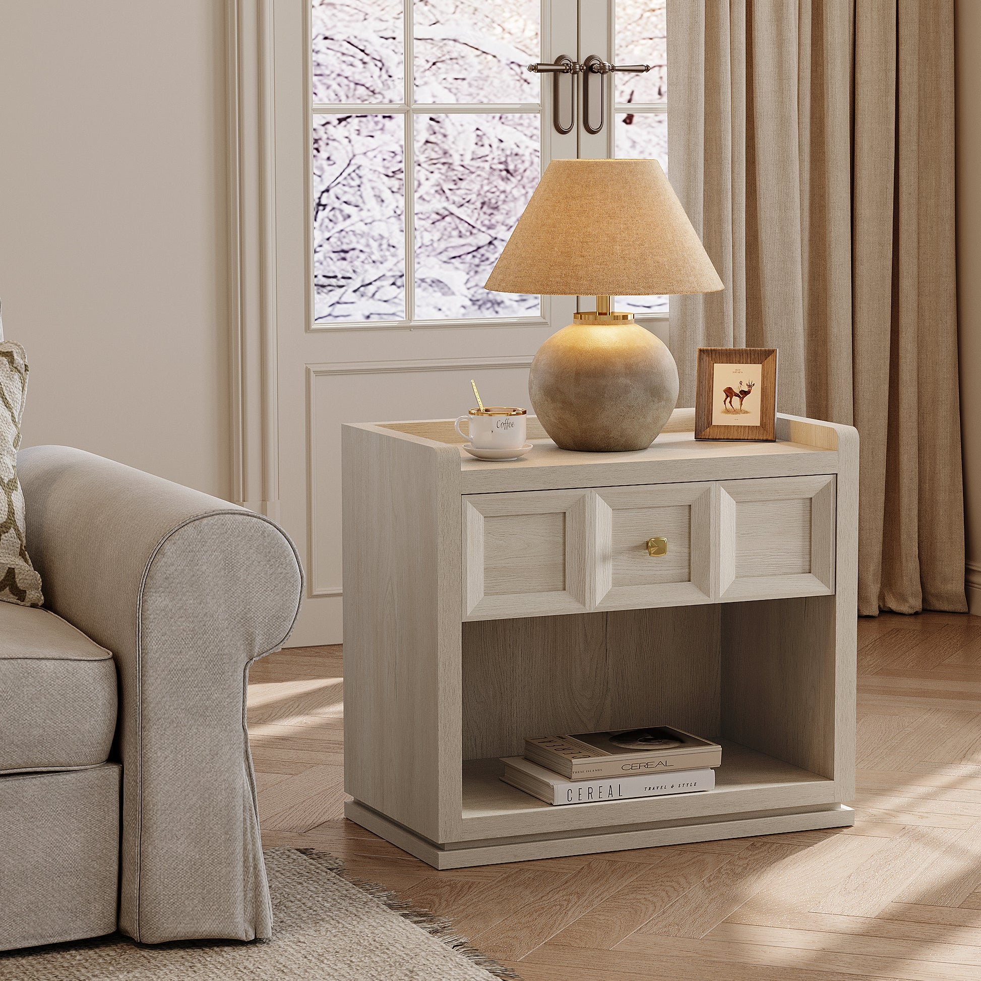 Helio White 7-Drawer Dresser and Nightstands Set